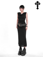 YUBABY Vintage Cross Studded Punched Antique Copper Alloy Women's Pu Belts