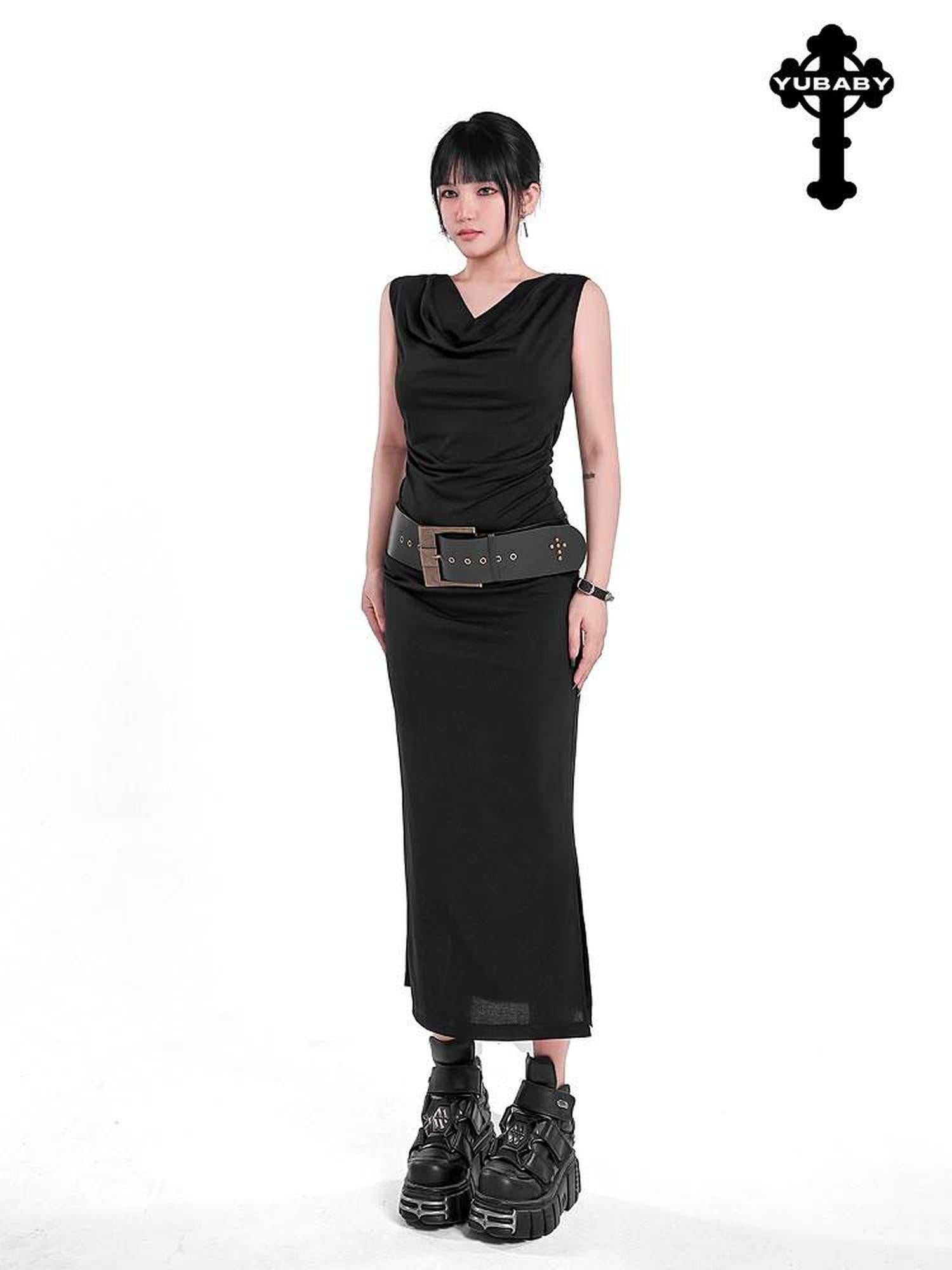 YUBABY Vintage Cross Studded Punched Antique Copper Alloy Women's Pu Belts