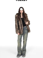 YUBABY Vintage Distressed Rivet Mud Dye Loose Stretch Women's Denim Flare Jeans