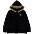 YUBABY_Vintage_Fur_Collar_Cross_Zippered_Hooded_Women's_Cotton_Blend_Hoodies_831568280456_MISSTT