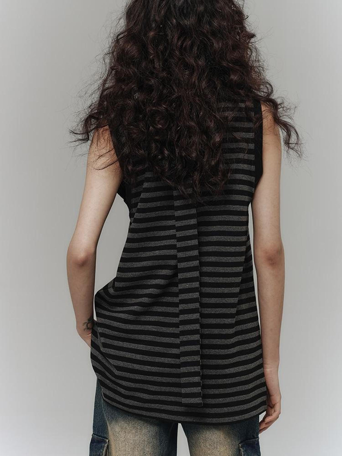 YUKAHOUSE American Retro Star Striped Loose Polyester Women's Tank Tops