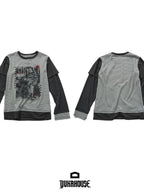 YUKAHOUSE American Striped Print Splice Women's Cotton Long Sleeve T-shirts
