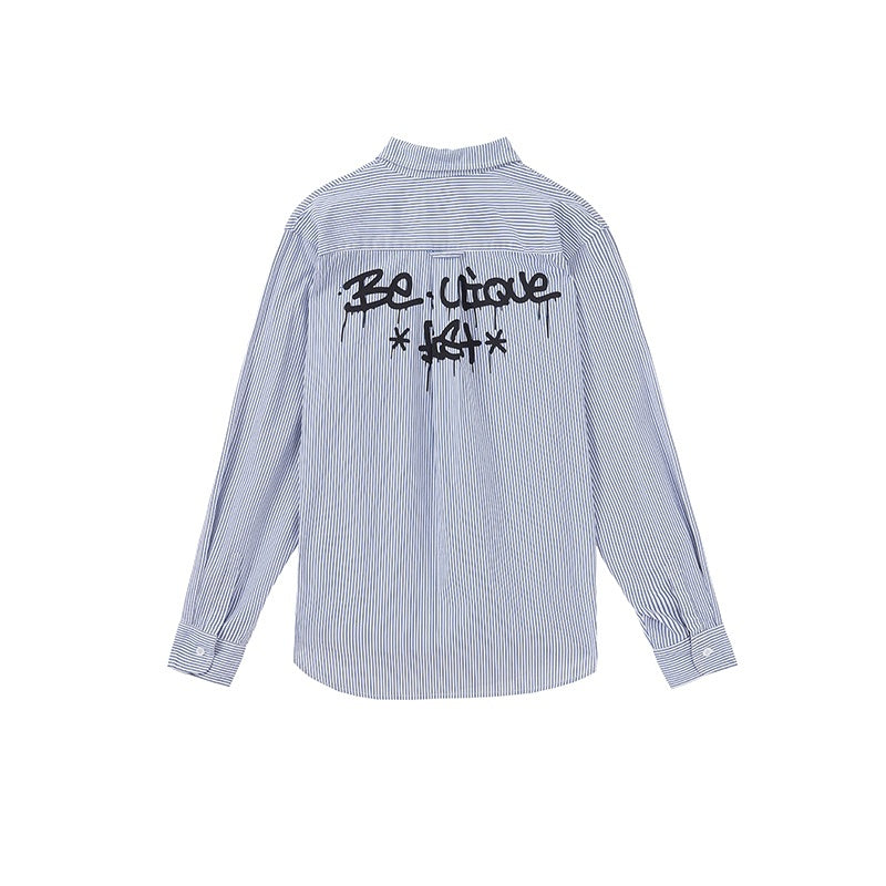 YUKAHOUSE_Blue_White_Striped_Paint_Splatter_Loose_Women's_Ribbed_Cotton_Shirts_673731889277_MISSTT
