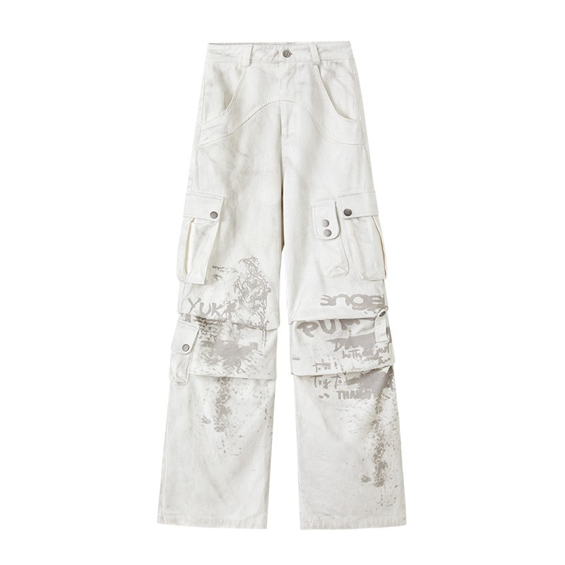 YUKAHOUSE_Dirty_Wash_Pleated_Multi_Pocket_Cargo_Women's_Cotton_Wide-leg_Jeans_741979416058_MISSTT