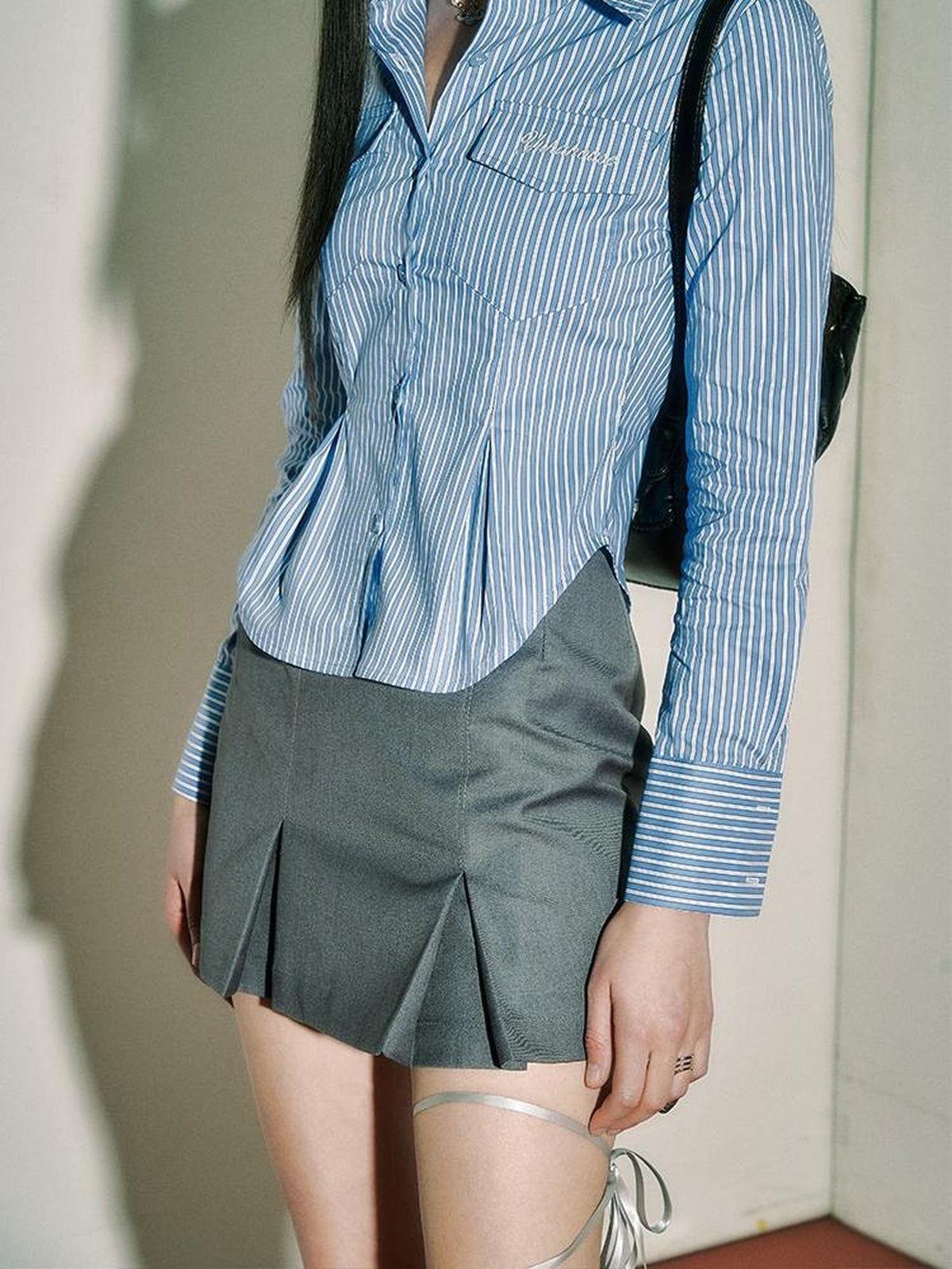 YUKAHOUSE Pleated Bodycon A Line Women's Polyester Cotton Mini Skirts