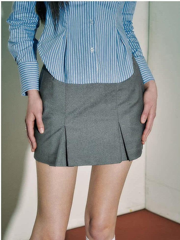 YUKAHOUSE Pleated Bodycon A Line Women's Polyester Cotton Mini Skirts