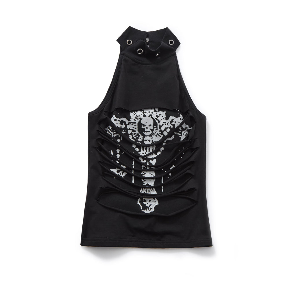 YUKAHOUSE_Punk_Skull_Print_Cutout_Layered_Halter_Neck_Slim_Fit_Cotton_Women's_Tank_Tops_1046701017609_MISSTT