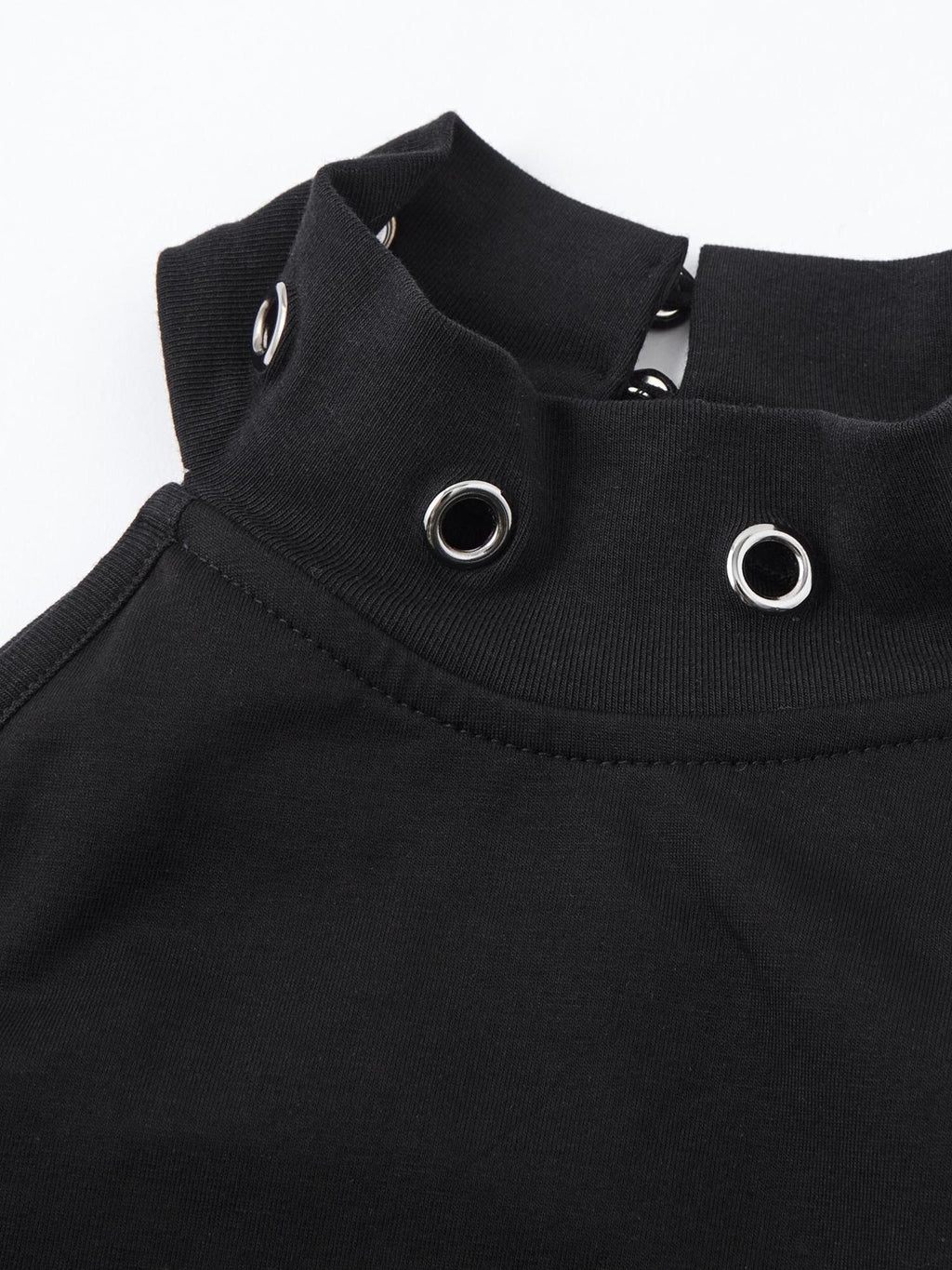 YUKAHOUSE Punk Skull Print Cutout Layered Halter Neck Slim Fit Cotton Women's Tank Tops
