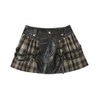 YUKAHOUSE_Vintage_Plaid_Patchwork_Pu_Leather_A_Line_Women's_Polyester_Mini_Skirts_822246132883_MISSTT