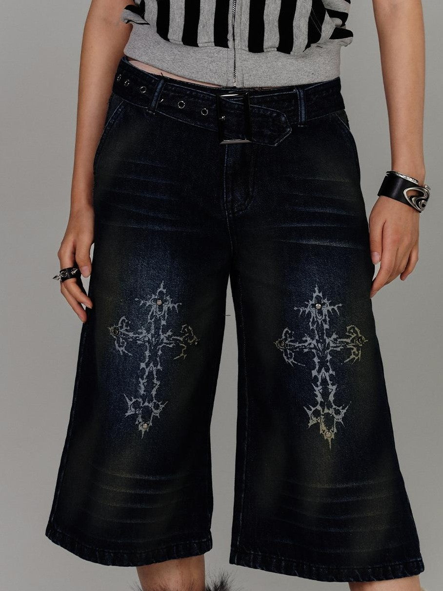 YUKAHOUSE Washed High Waist Loose Fit Cotton Women's Straight Jeans