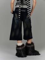 YUKAHOUSE Washed High Waist Loose Fit Cotton Women's Straight Jeans