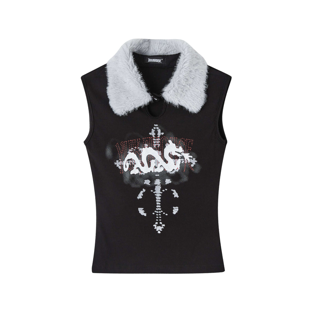 YUKAHOUSE_Y2k_Faux_Fur_Collar_Slim_Fit_Cotton_Women's_Tank_Tops_901653428600_MISSTT