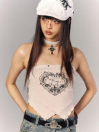 YUKAHOUSE Y2k Slim Fit Cropped Viscose Women's Tube Tops Bandeaus