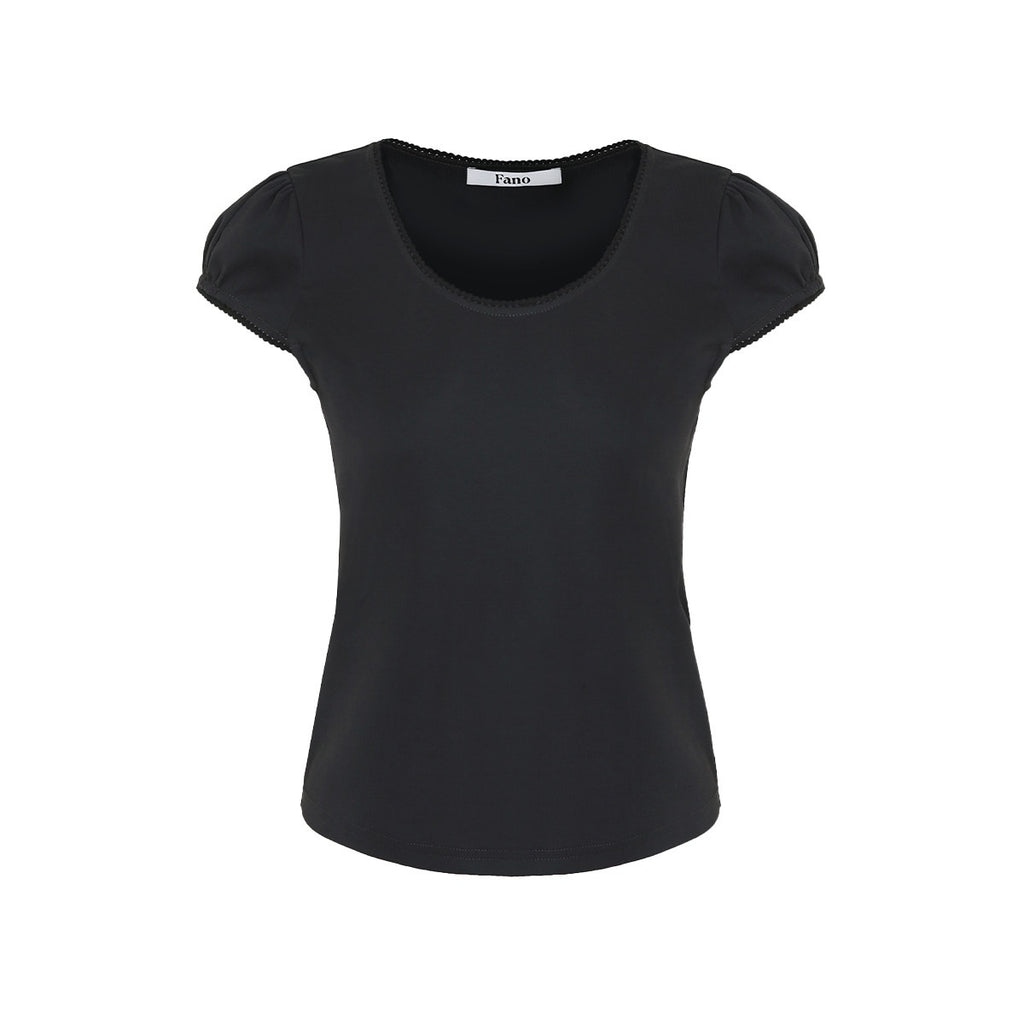 fano_Stretch_Cotton_Blend_Korean_Slim_Crewneck_Charcoal_Short_Sleeve_T-Shirts_MISSTT