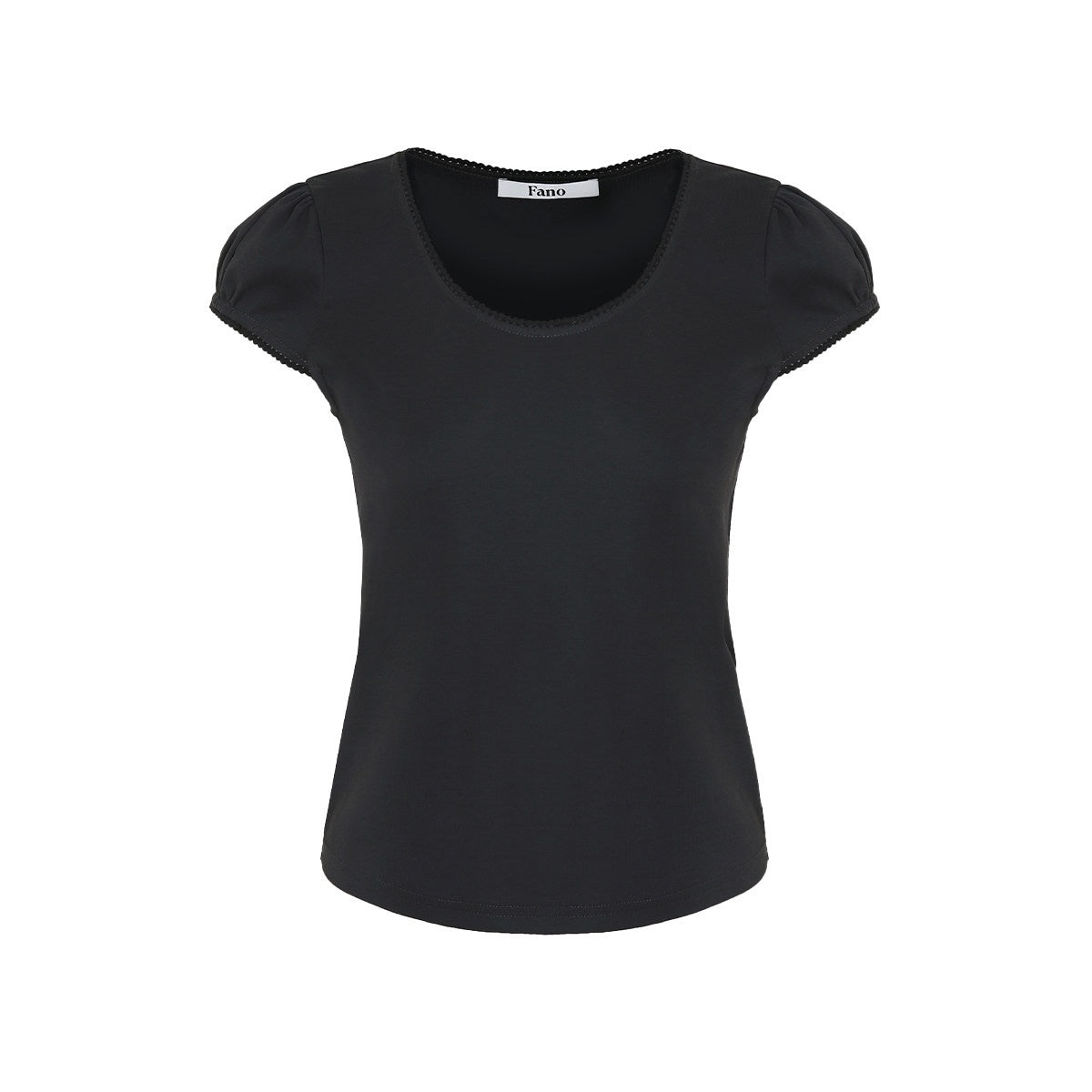 fano_Stretch_Cotton_Blend_Korean_Slim_Crewneck_Charcoal_Short_Sleeve_T-Shirts_MISSTT