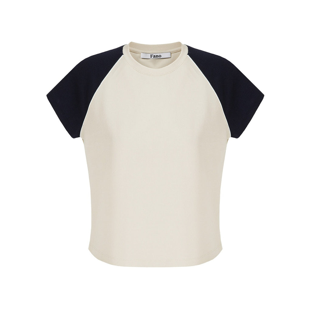 fano_Stretch_Cotton_Loose_Raglan_Crew_Korean_Office_Women_Beige_Short_Sleeve_T-Shirts_MISSTT
