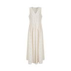 unspoken_Elegant_Jacquard_V-neck_High_Waist_A_Line_Sleeveless_Work_Off_White_Maxi_Dresses_MISSTT