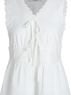 fano Cotton Linen Korean Ruffle Slim Fit Women White Off Shoulder Crop Tops