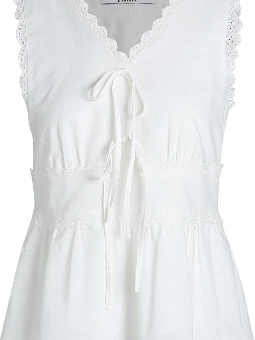 fano Cotton Linen Korean Ruffle Slim Fit Women White Off Shoulder Crop Tops
