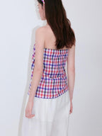 fano Rainbow Plaid Stretch Oversized H Silhouette High Waist Women Tube Tops