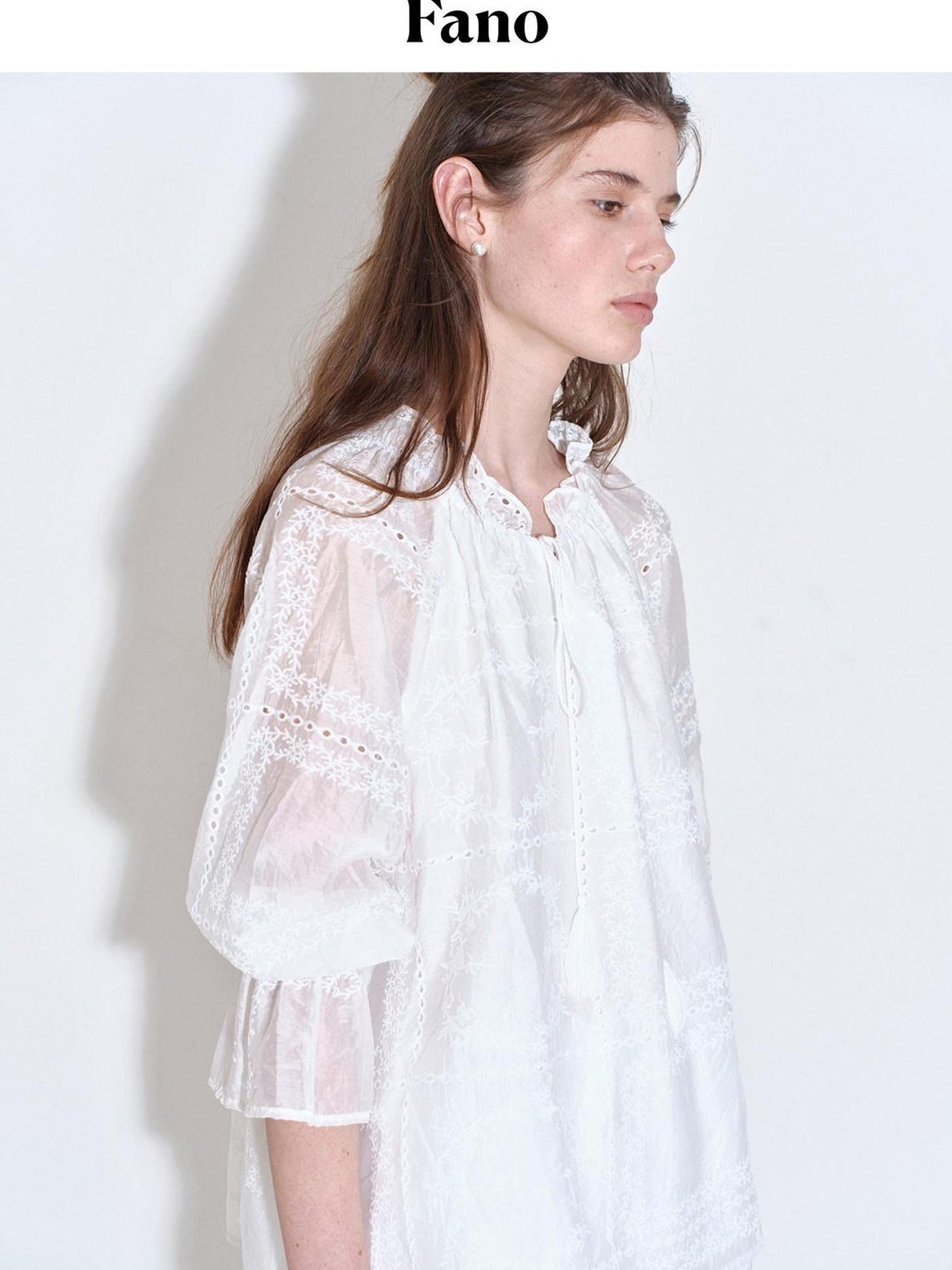 fano Breathable Lyocell Relaxed Three Quarter Sleeve White Lounge Top & Shorts Sets