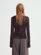 someonesometimes Soft Stretch V-neck Slim Casual Women Polyester Spandex Long Sleeve T-Shirts