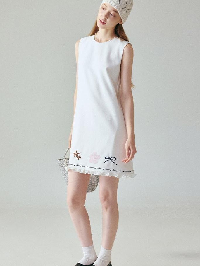 fano Breathable Recycled Linen Blend Korean Office A Line Sleeveless Midi Dresses
