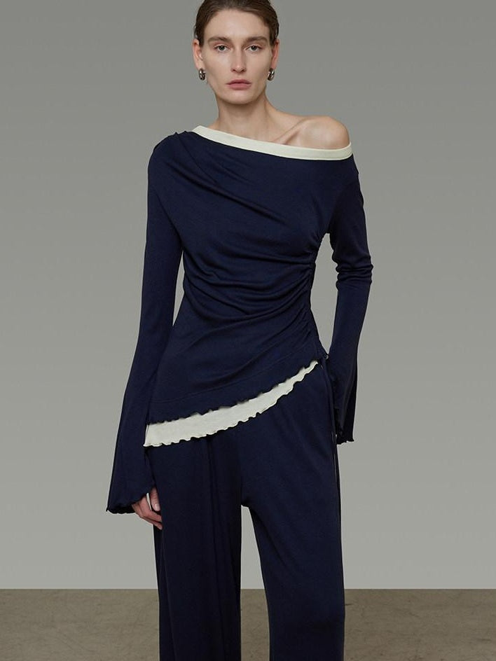 unspoken Soft Tencel Stretch 3 Piece Casual Hem Detail Women Comfort Fit Top & Skirt Sets