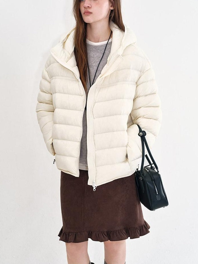 fano Ultra Warm 90 Percent White Duck Down Loose Hooded Unisex Down Jackets