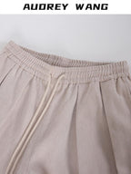 audreyyang Comfort Stretch Polyester Casual Elastic Pull On Women Wide Leg Pants