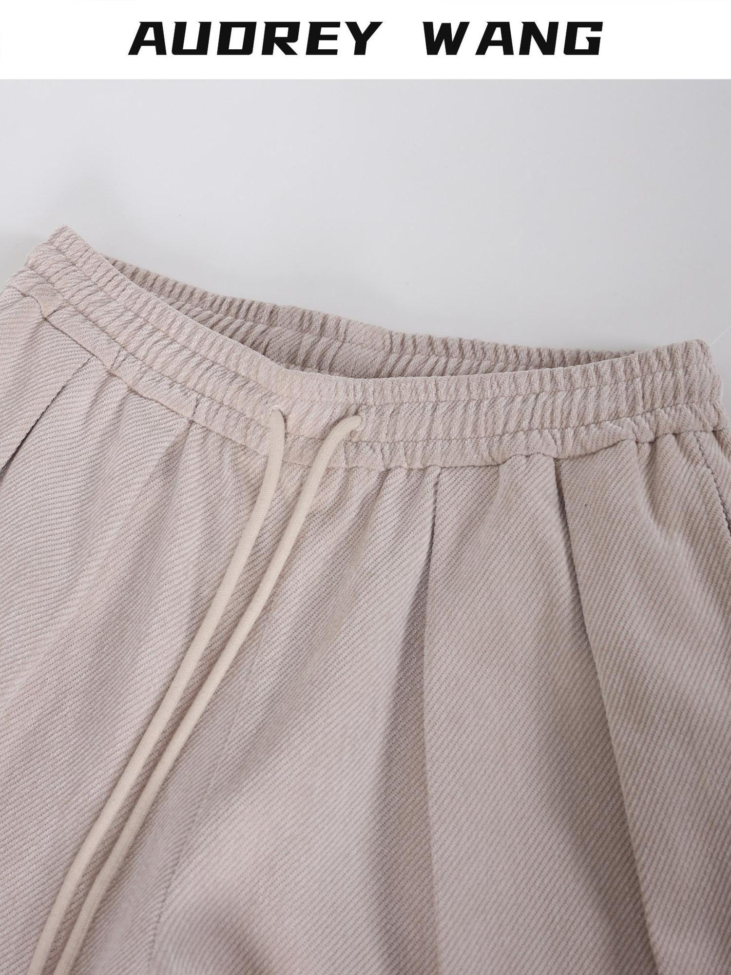 audreyyang Comfort Stretch Polyester Casual Elastic Pull On Women Wide Leg Pants