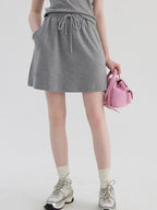 fano 96 Percent Cotton Soft Crop Top Mini Skirt Young Women Matching Top & Skirt Sets