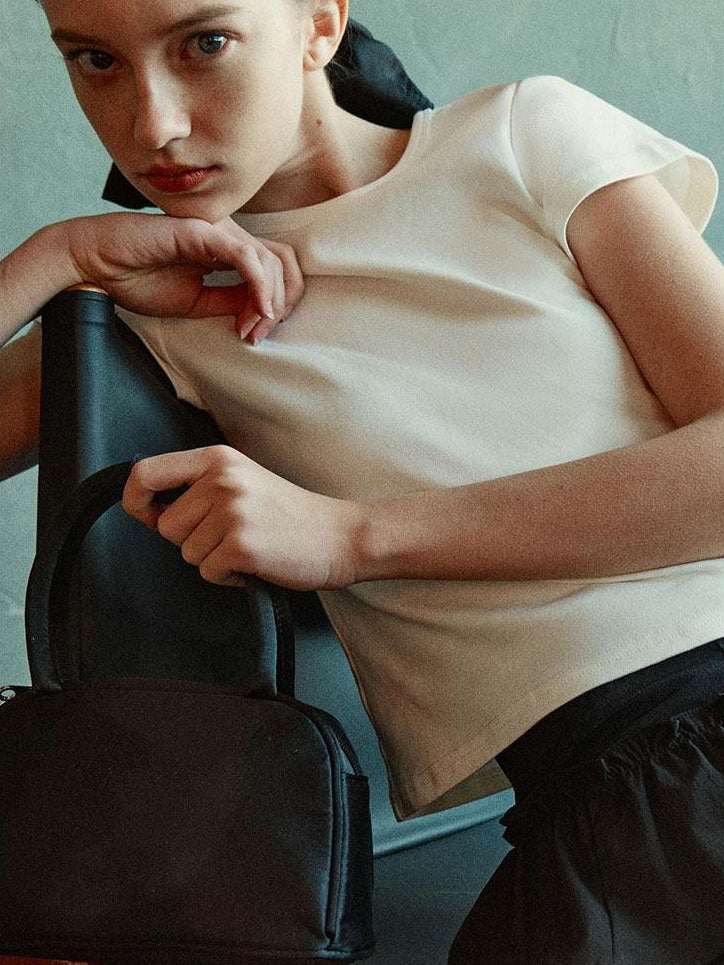 fano Stretch Cotton Commuter Straight Fit Women Crewneck Short Sleeve T-Shirts