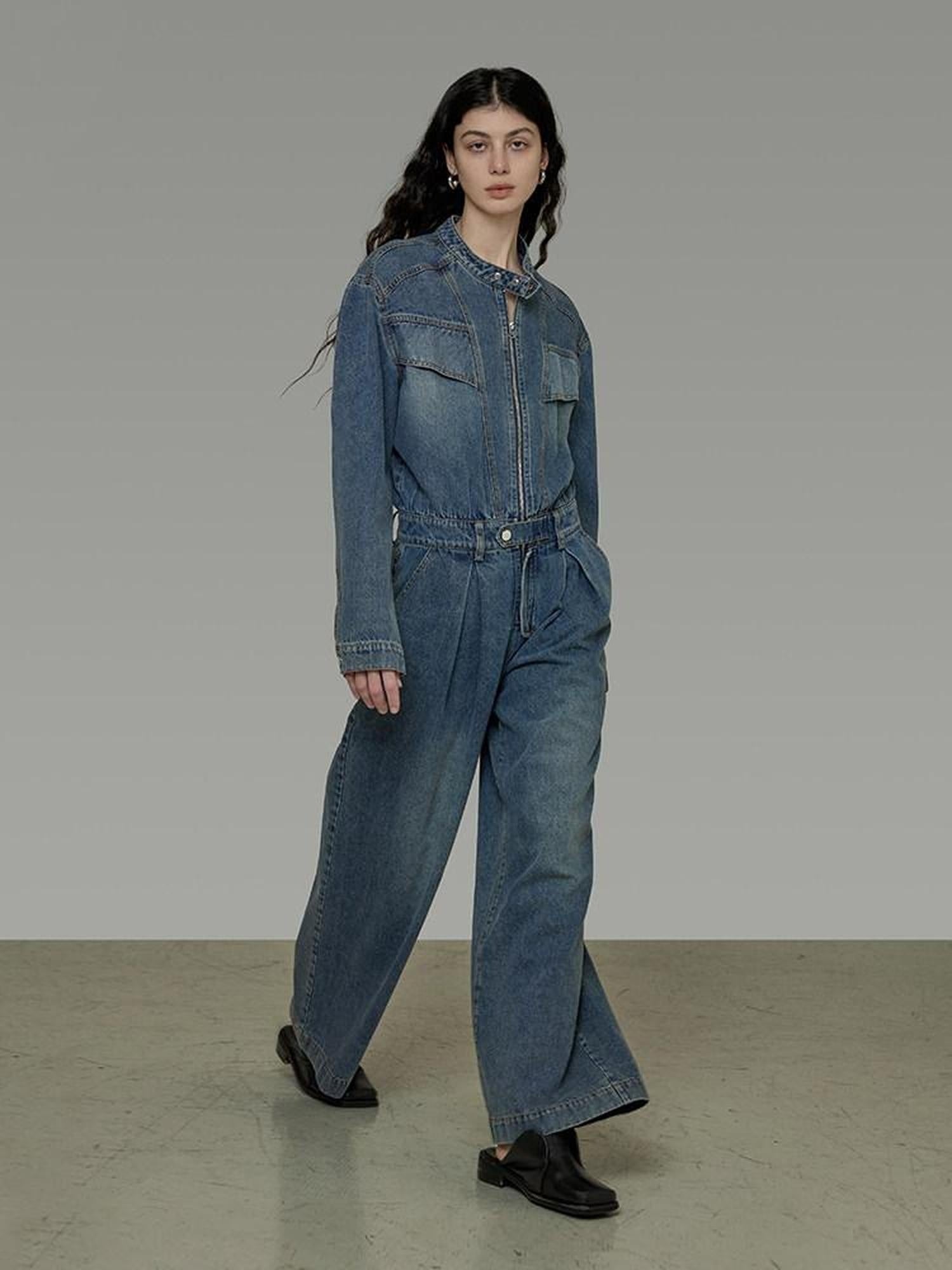 unspoken High Waisted Wide Leg Cotton Blend Office Commuter Blue Top & Pants Sets