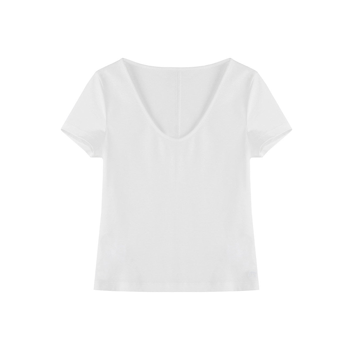 fano_Cotton_Tencel_V-neck_Straight_Fit_Women_Black_White_Short_Sleeve_T-Shirts_MISSTT