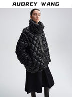 audreyyang 90 Percent Duck Down Thick Warm Casual Diamond Quilted Women Zipper Down Jackets
