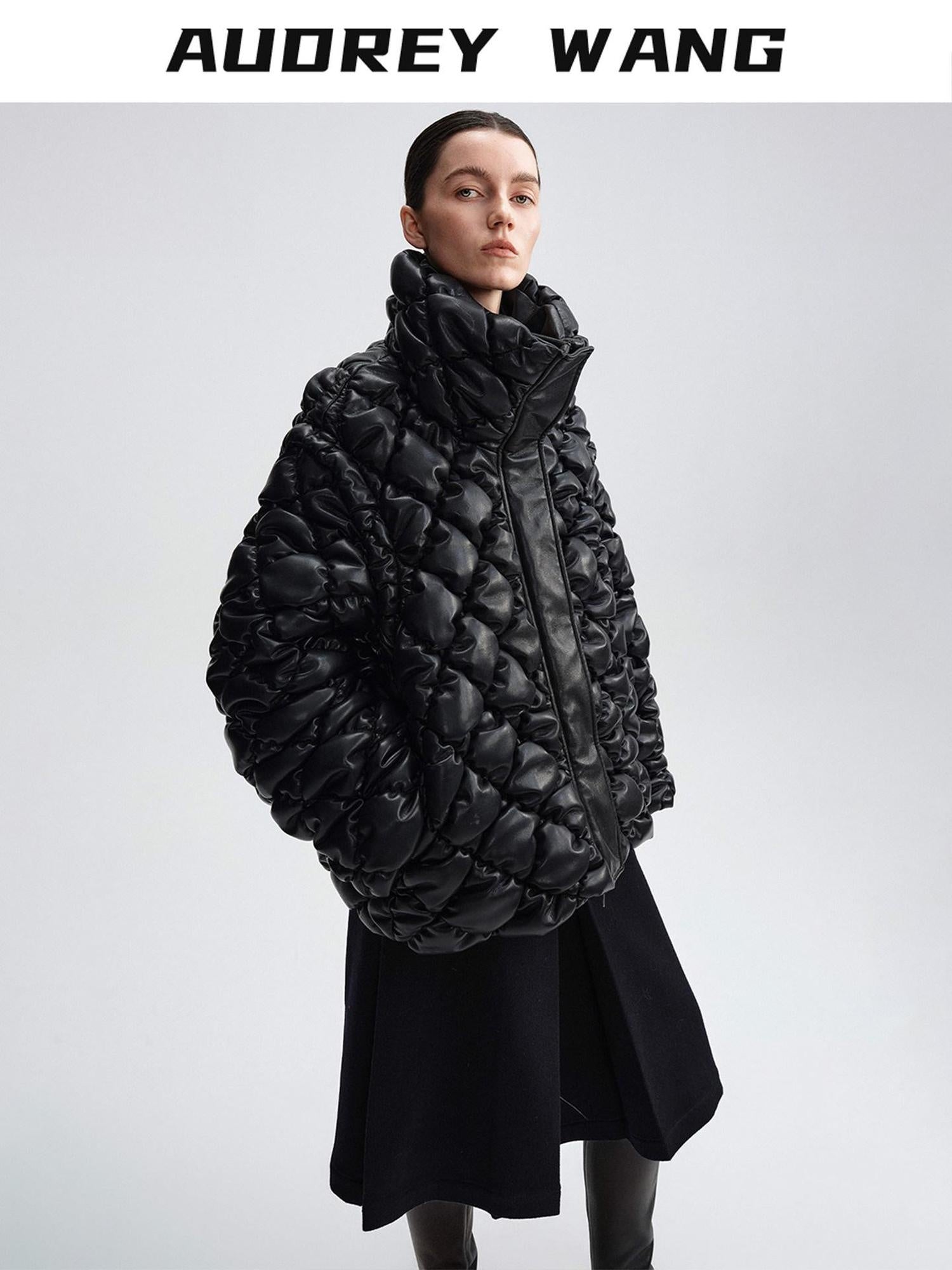 audreyyang 90 Percent Duck Down Thick Warm Casual Diamond Quilted Women Zipper Down Jackets