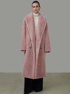 unspoken Thick Warm Tailored Straight Cut Double Breasted Long Women Wool Coats