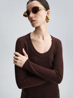 audreyyang Cozy 100% Wool Slim Fit Round Neck Pullover Women Knitwear Tops Sweaters