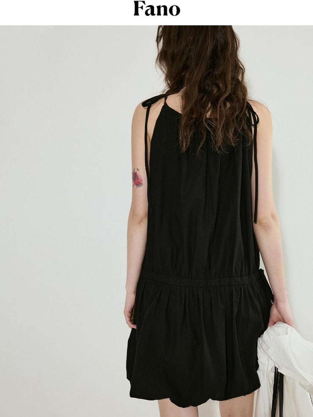 fano Soft Viscose Blend Korean Office A Line Sleeveless Black Midi Dresses