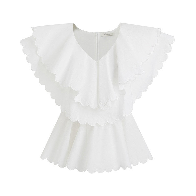 unspoken_Breathable_Cotton_Blend_Ruffle_Collar_Loose_Minimal_Commuter_Women_Blouses_MISSTT