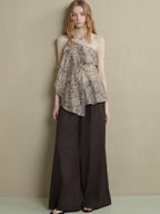 someonesometimes Lightweight Wool Blend Original Ruffle Loose Fit Women Striped Paisley Camisoles