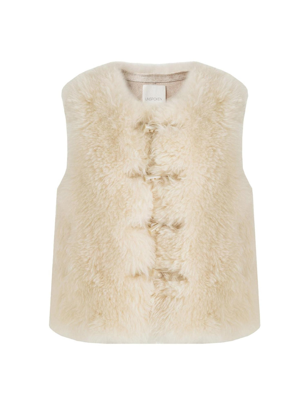 unspoken Wool Fleece Lined Single Button V-neck Tailored Workwear Beige Cropped Jackets