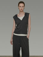 unspoken Soft Viscose Short Sleeve Hooded Casual Long Pants Top & Pants Sets