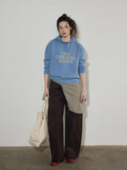 Lofi choose Cozy Knit Colorblock Letter Pullover Commuter Oversized Women Long Sleeve Hoodie