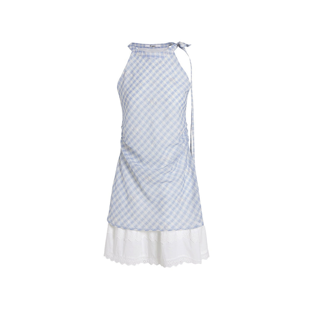 fano_Soft_Cotton_Blend_Halter_Plaid_Korean_Office_Hline_Square_Neck_Midi_Dresses_MISSTT