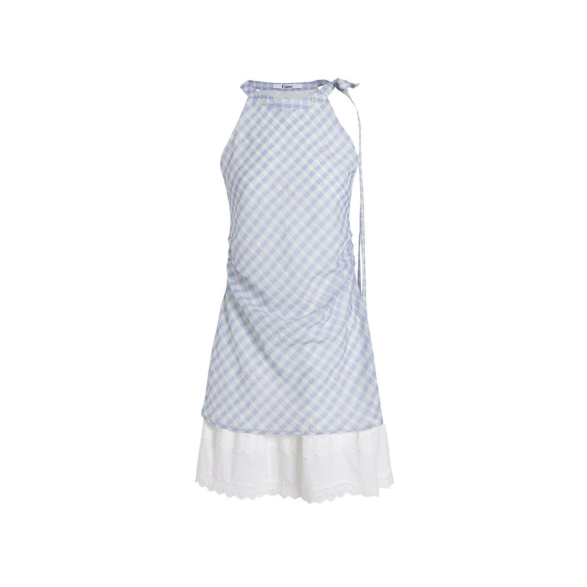 fano_Soft_Cotton_Blend_Halter_Plaid_Korean_Office_Hline_Square_Neck_Midi_Dresses_MISSTT
