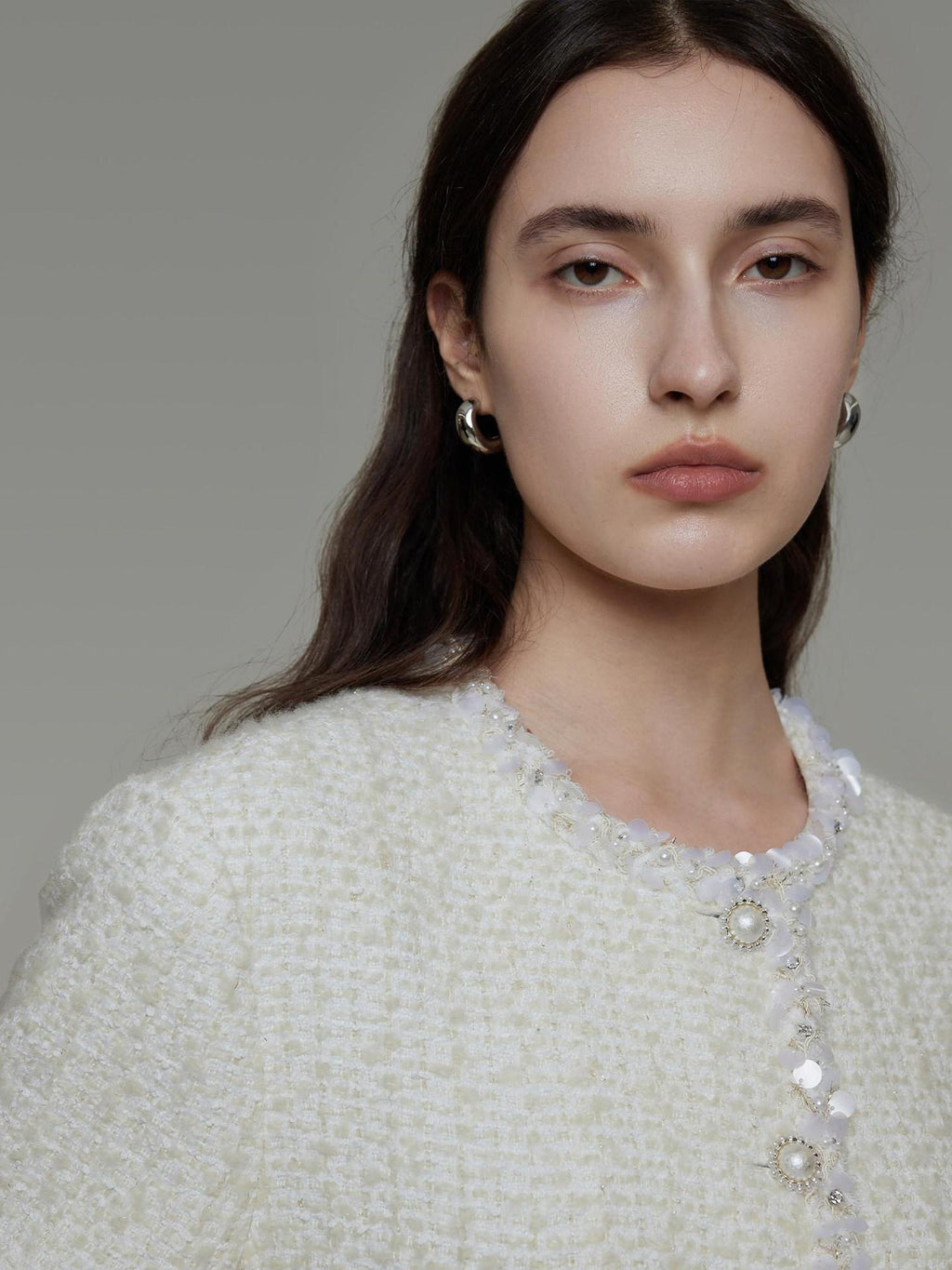 unspoken Wool Blend Minimal Commuter Relaxed Fit 3D Tailored Cropped Jackets