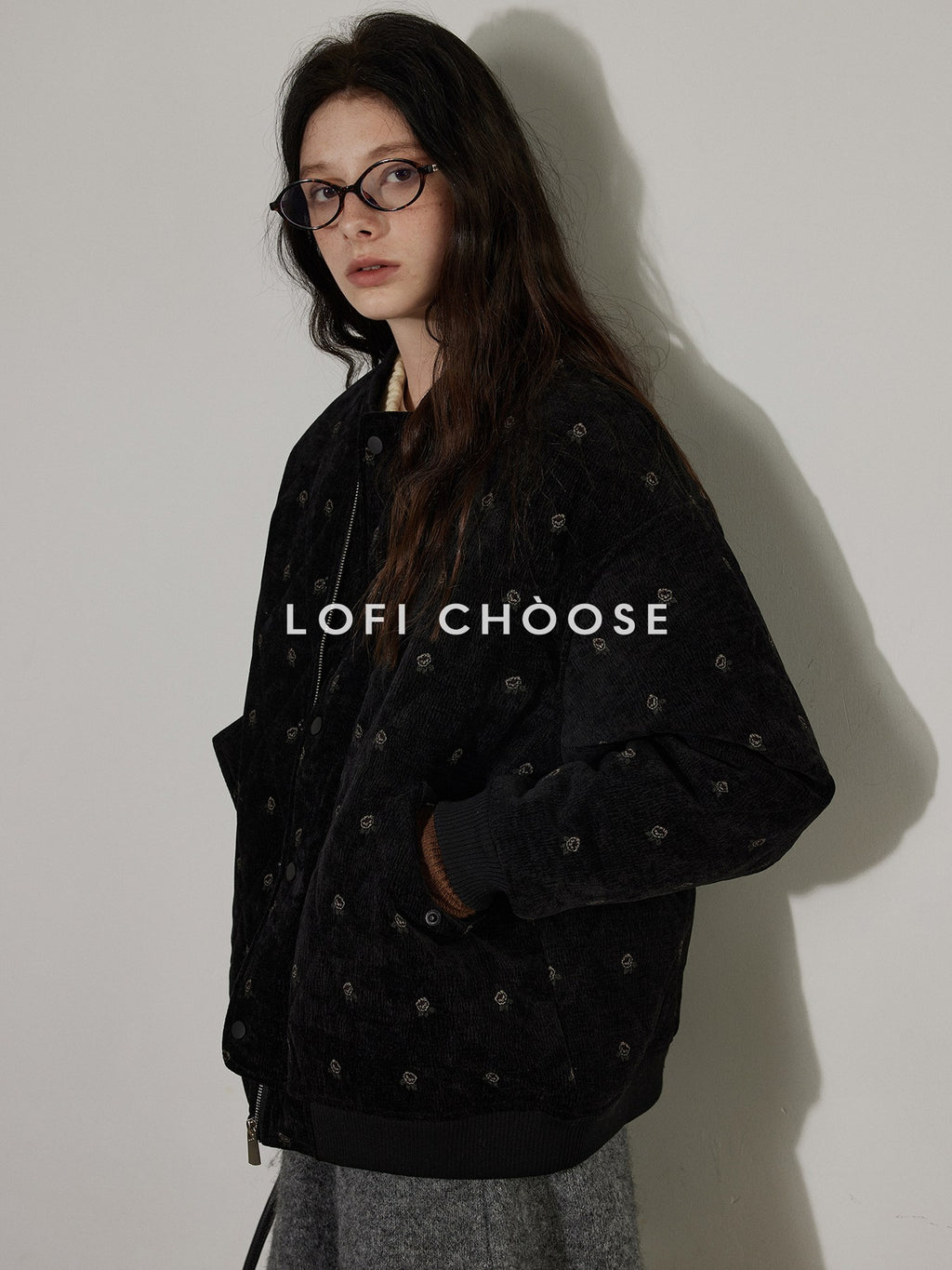 Lofi choose Thick Warm Vintage Loose Floral Womens 90Pc White Duck Down Jackets