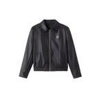 ikyou_Glossy_Slim_Fit_Androgynous_Pu_Black_Short_Lapel_Zipper_Daily_Leather_Jackets_MISSTT